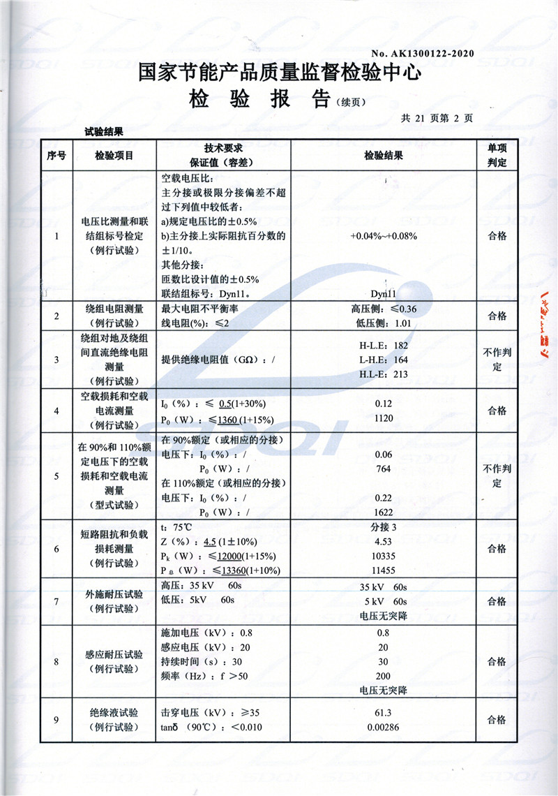 高低压试验报告-S11-1250清原清原清原油浸式变压器-2.jpg
